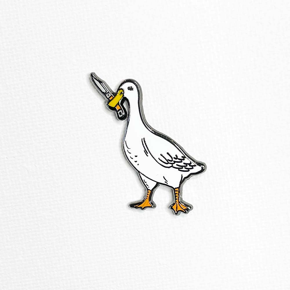 Knife Duck Enamel Pin
