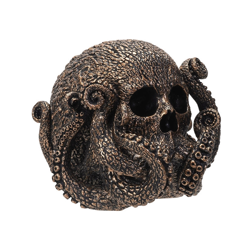 Copper Octopus Skull Statue