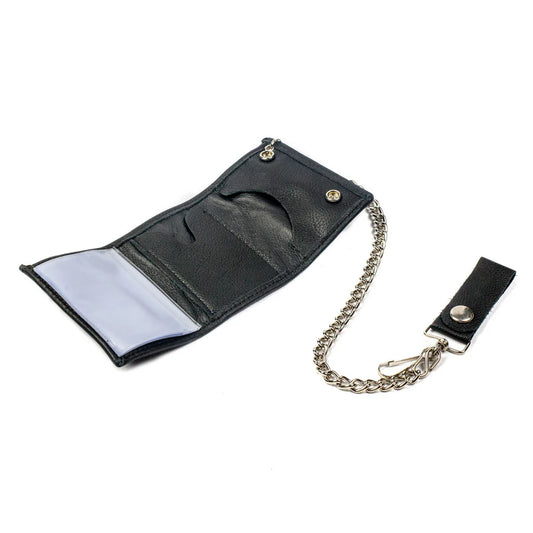 Soft Trifold Wallet With Chain