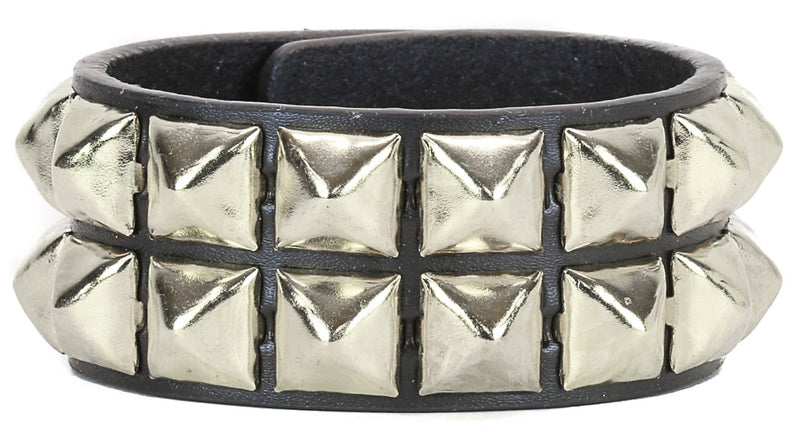 2 Row 1/2" Pyramid Studded Bracelet