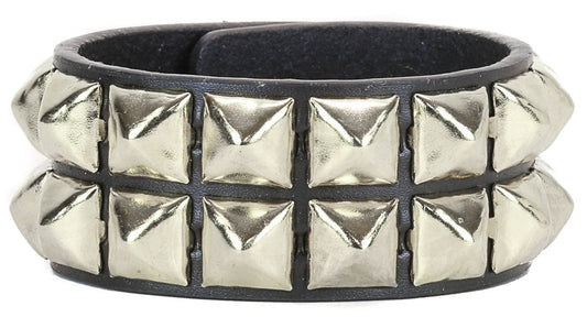 2 Row 1/2" Pyramid Studded Bracelet