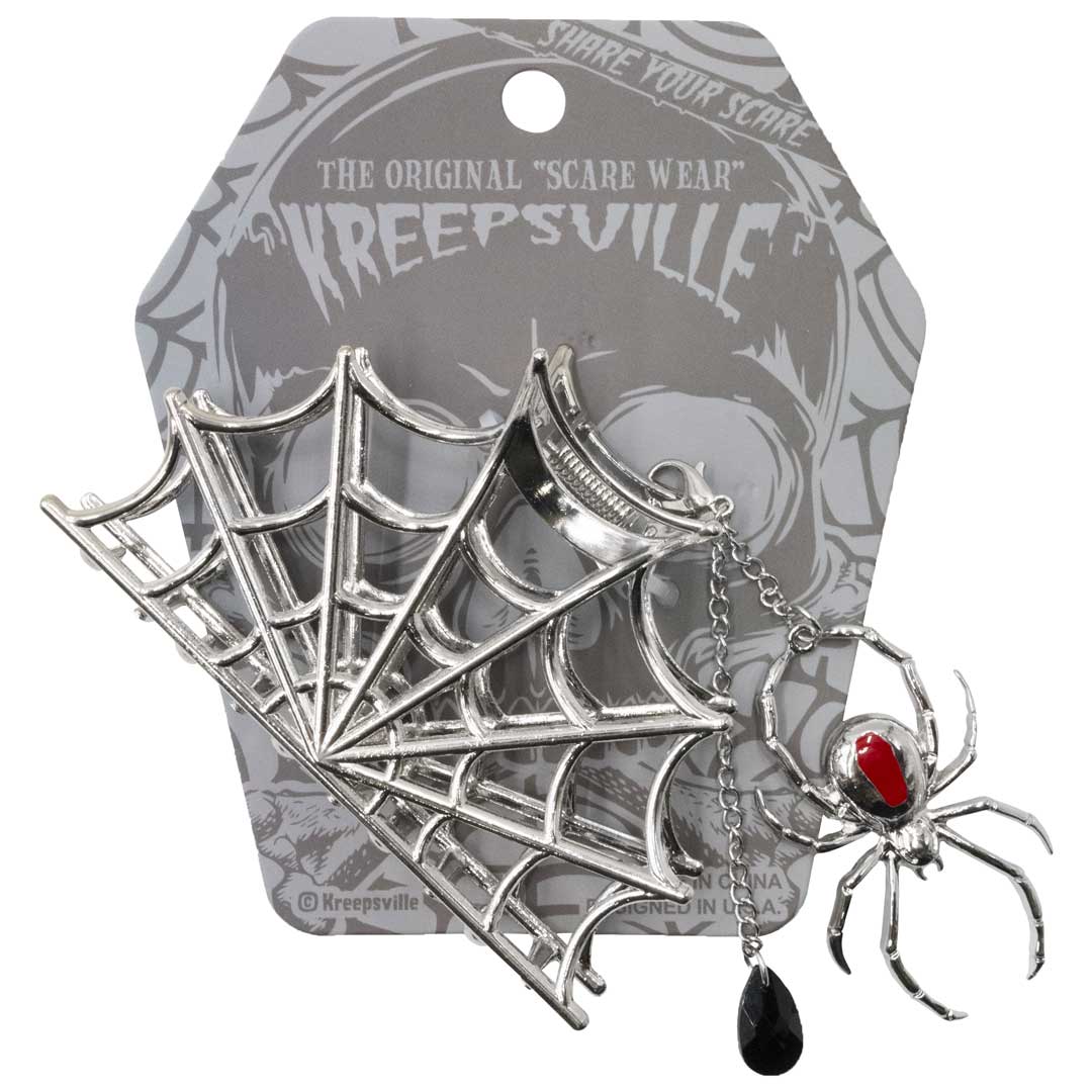 Spider Charm Web Claw Clip