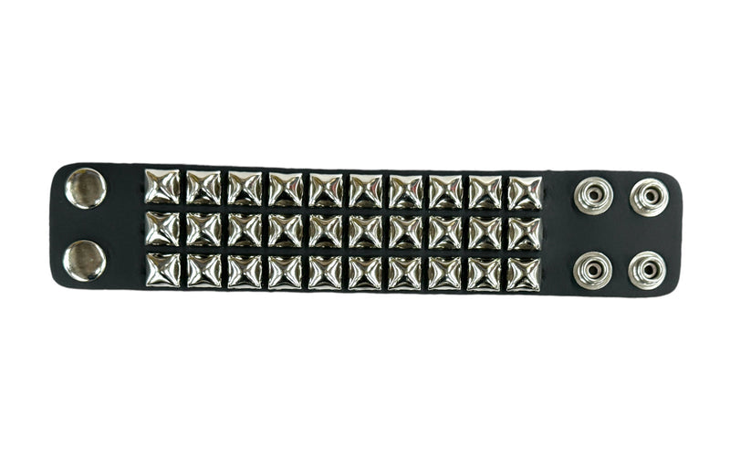 3 Row 1/2" Pyramid Studded Bracelet
