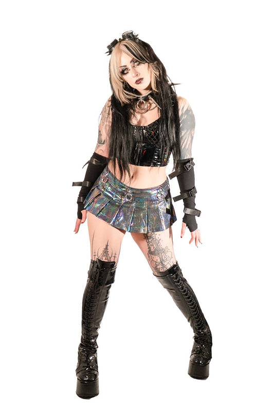 Lip Service Oil Spill Mini Skirt