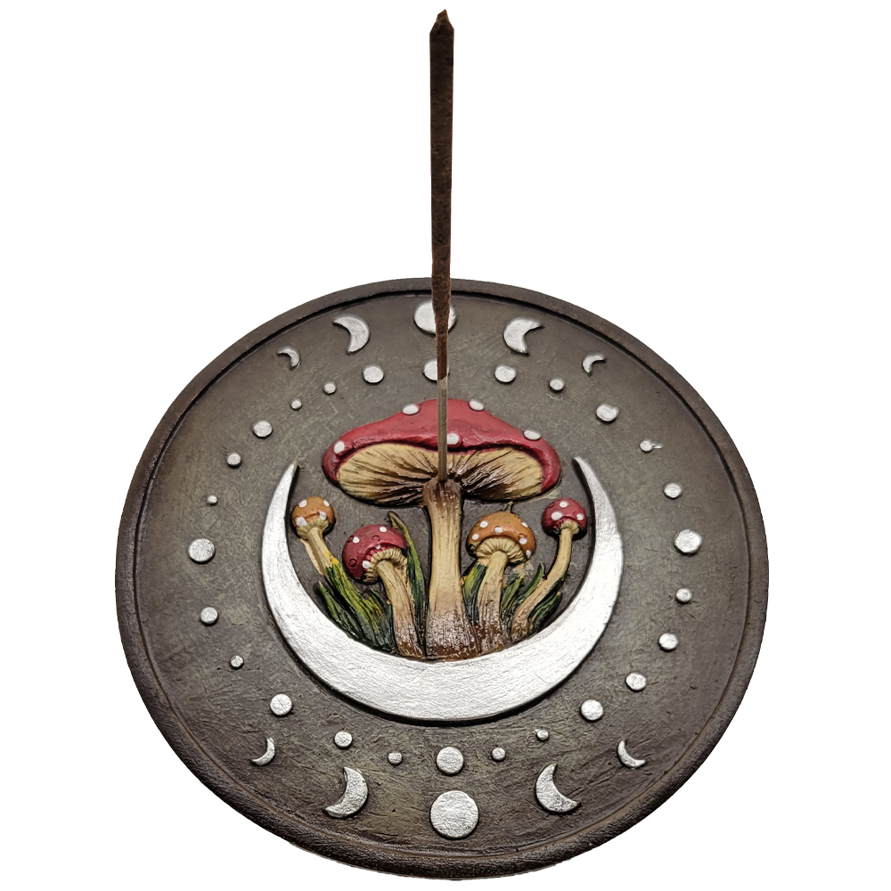 Mushroom and Moon Incense Burner