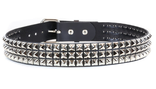 3 Row Pyramid Stud Belt