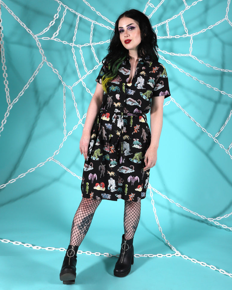 Cryptids Short Sleeve Shirt Dress