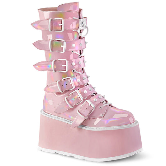 Demonia Damned-225 Pink Hologram Boots
