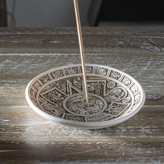Round Aztec Incense Burner