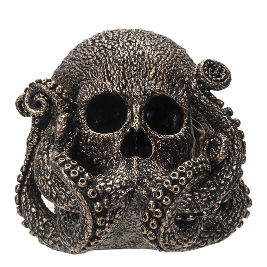 Copper Octopus Skull Statue