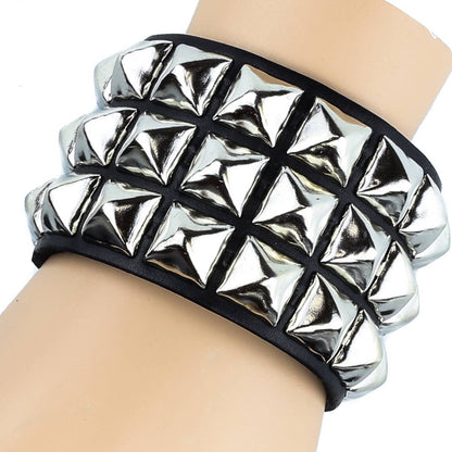 3 Row 1/2" Pyramid Studded Bracelet