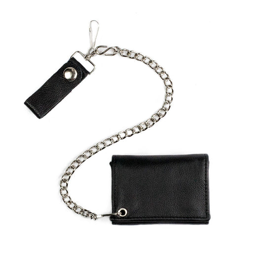 Soft Trifold Wallet With Chain