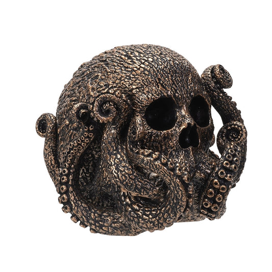 Copper Octopus Skull Statue