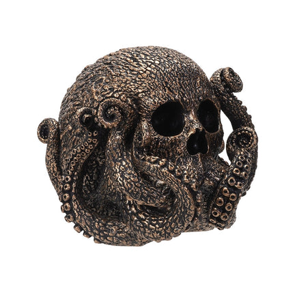 Copper Octopus Skull Statue