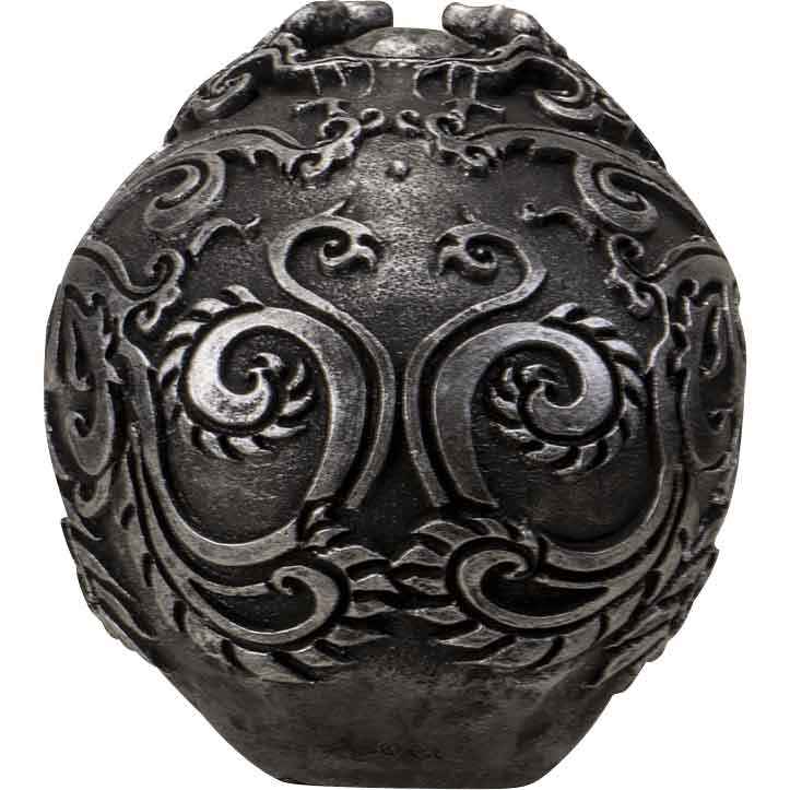 Silver Gothic Skull Statue