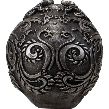 Silver Gothic Skull Statue