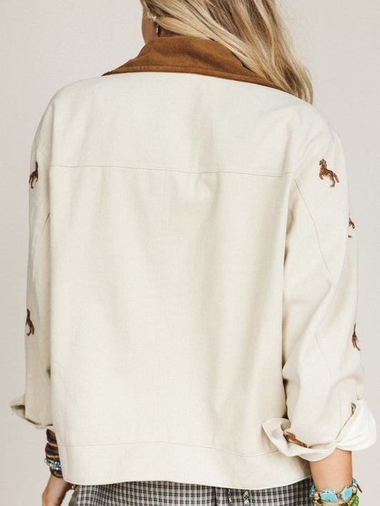 Horse Embroidered Barn Jacket