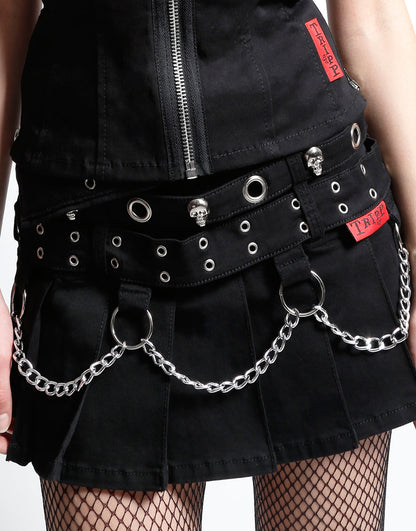 Tripp NYC Triple Belted Chain Skirt