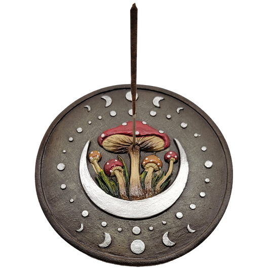 Mushroom and Moon Incense Burner