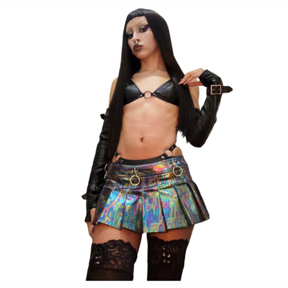 Lip Service Oil Spill Mini Skirt