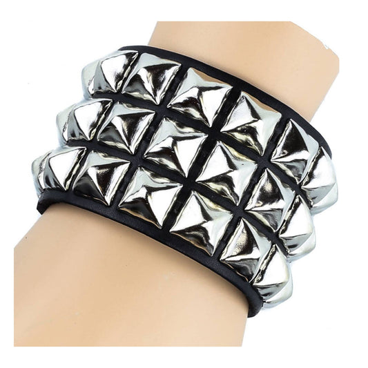 3 Row 1/2" Pyramid Studded Bracelet