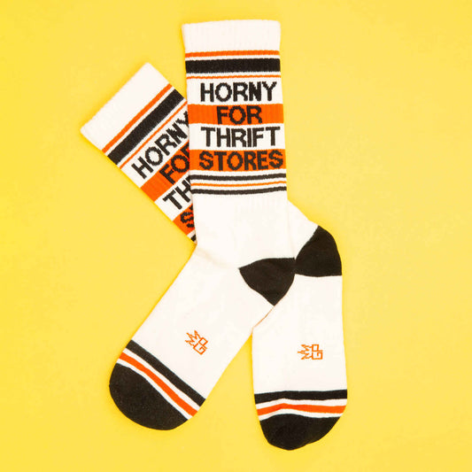 Horny for Thrift Stores Unisex Socks