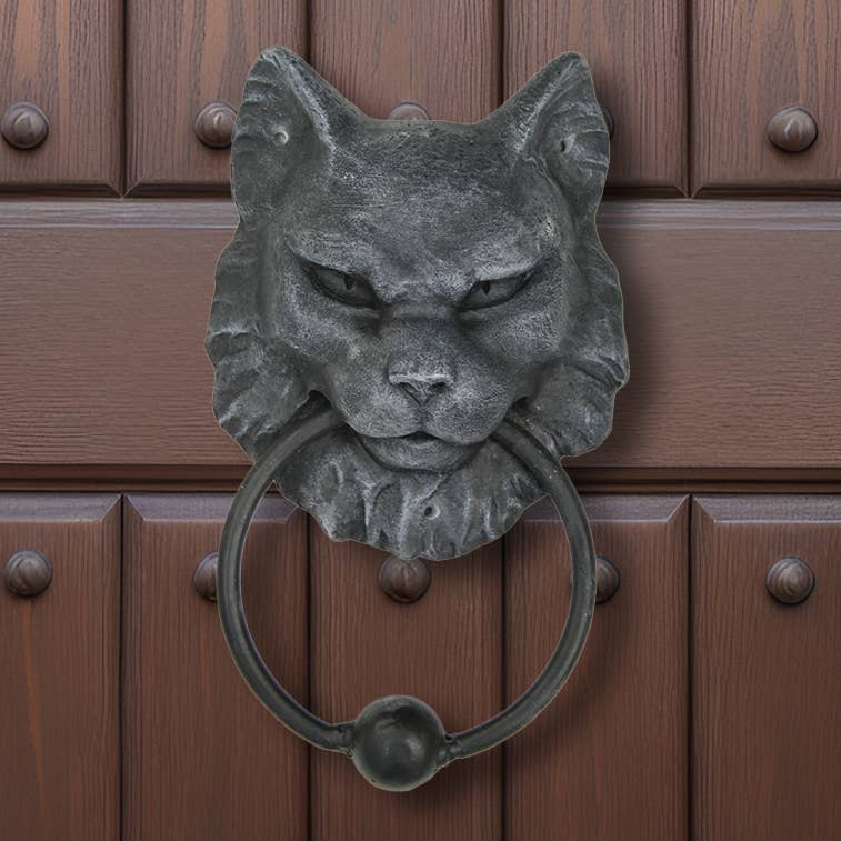 Gothic Cat Gargoyle Door Knocker