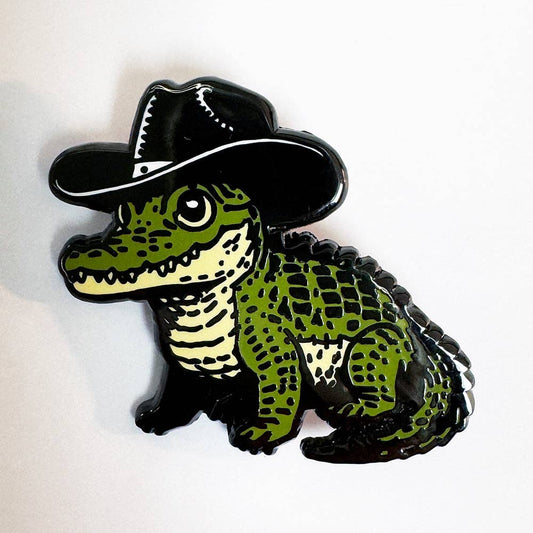 Cowboy Gator Enamel Pin