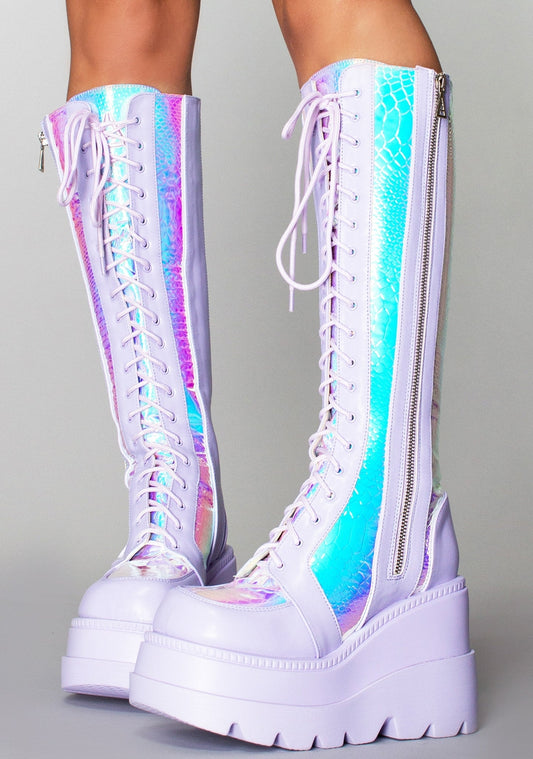 Fairy Kiss Hi Lavender Platform Boots