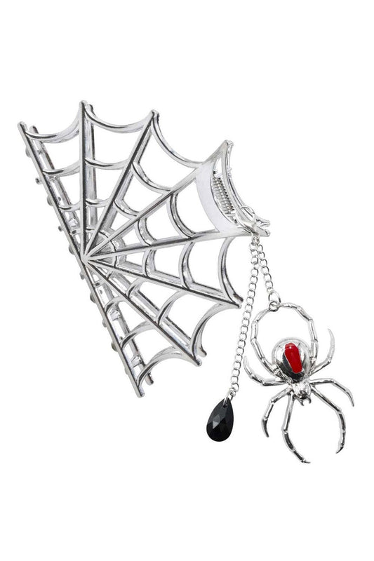 Spider Charm Web Claw Clip