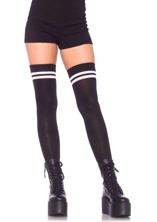 Ribbed Athletic Thigh Highs