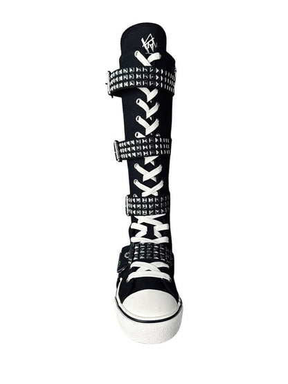 YRU RAWR XD Stud Knee High Canvas Sneakers